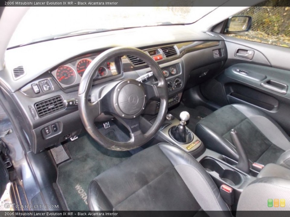 Black Alcantara 2006 Mitsubishi Lancer Evolution Interiors