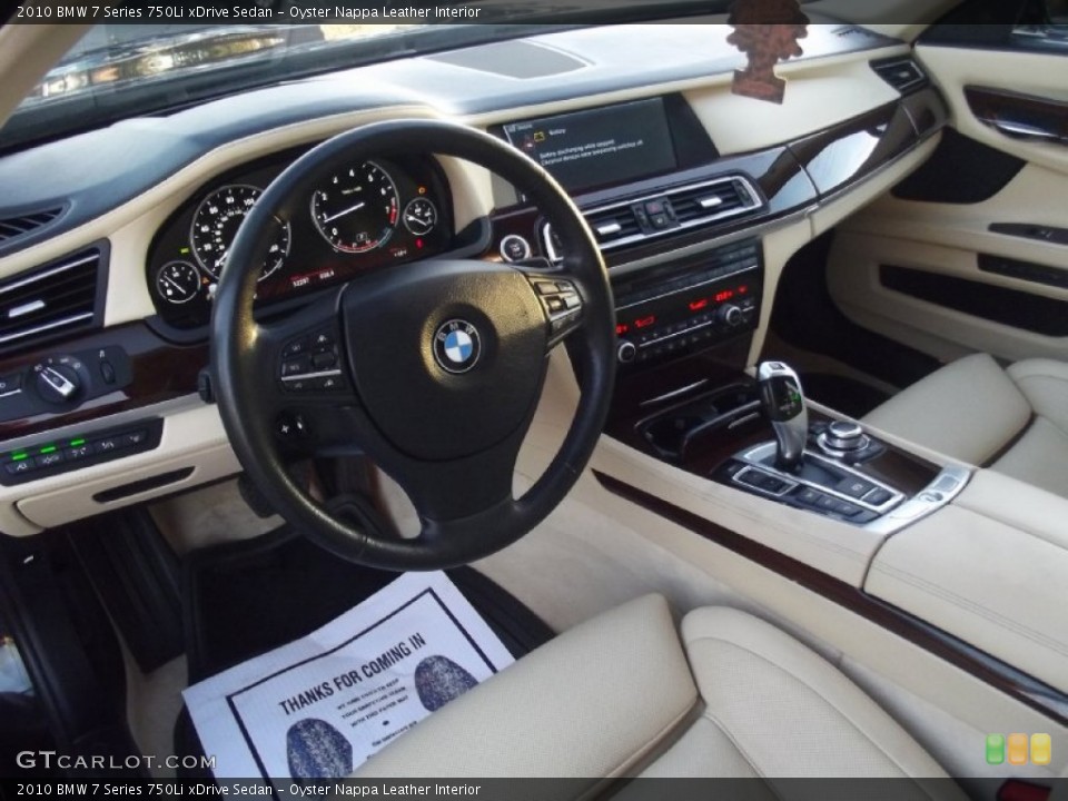 Oyster Nappa Leather Interior Prime Interior for the 2010 BMW 7 Series 750Li xDrive Sedan #87534431