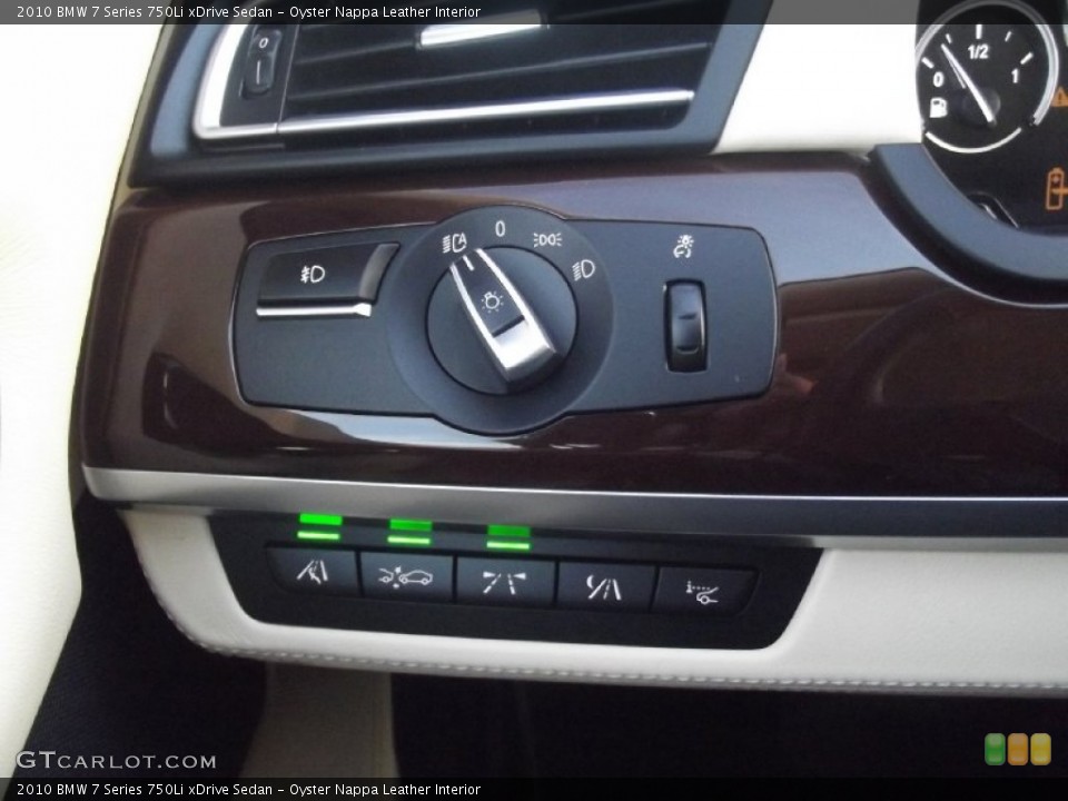 Oyster Nappa Leather Interior Controls for the 2010 BMW 7 Series 750Li xDrive Sedan #87534875
