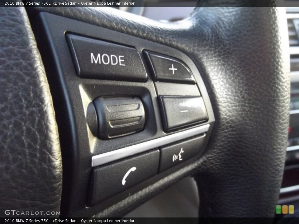 Oyster Nappa Leather Interior Controls for the 2010 BMW 7 Series 750Li xDrive Sedan #87534902