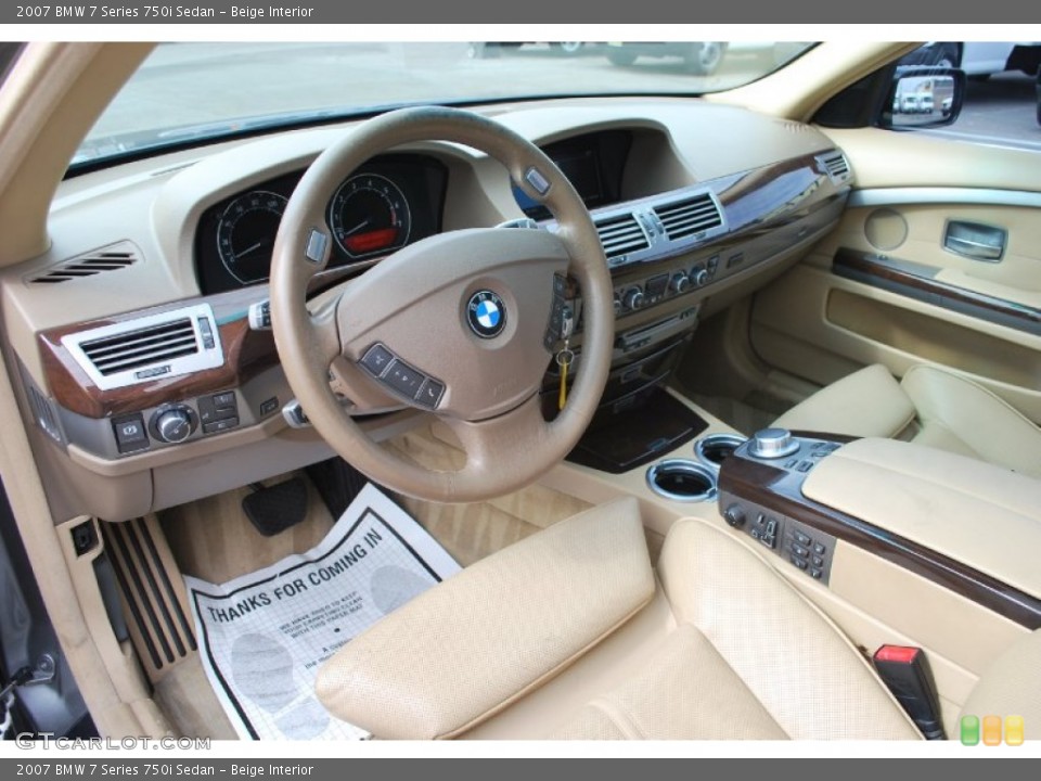 Beige Interior Prime Interior for the 2007 BMW 7 Series 750i Sedan #87557717