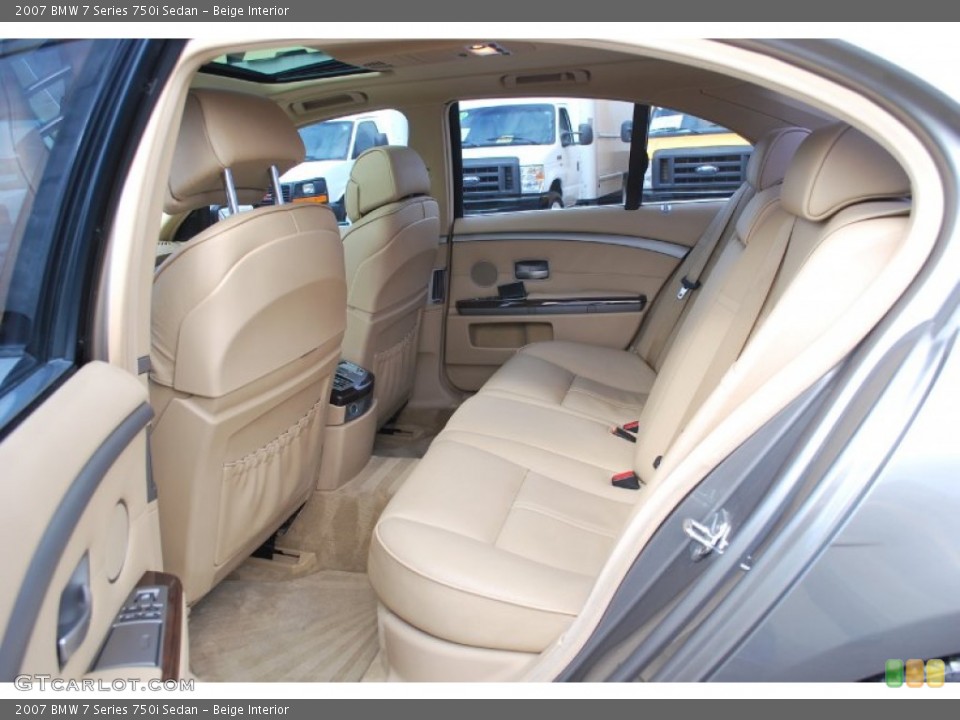 Beige Interior Rear Seat for the 2007 BMW 7 Series 750i Sedan #87557810