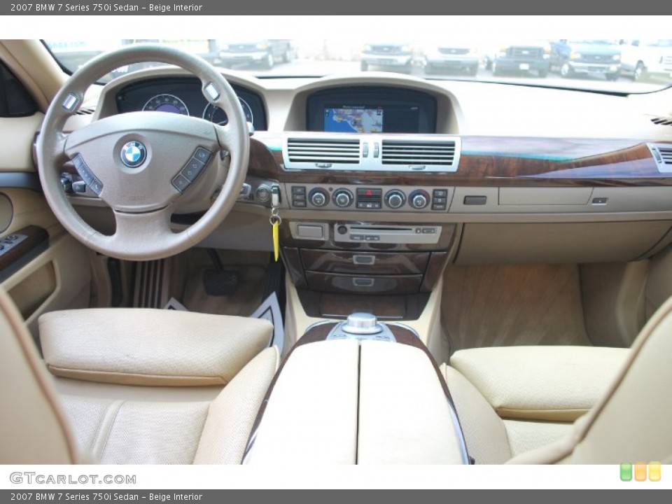 Beige Interior Dashboard for the 2007 BMW 7 Series 750i Sedan #87557891
