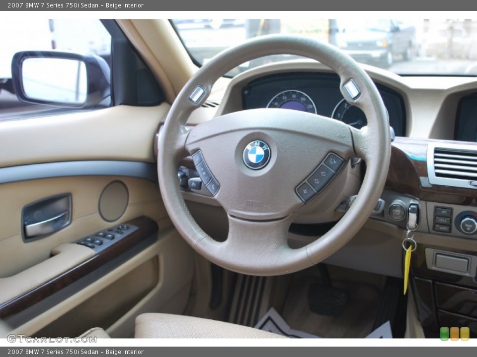 Beige Interior Steering Wheel for the 2007 BMW 7 Series 750i Sedan #87557918