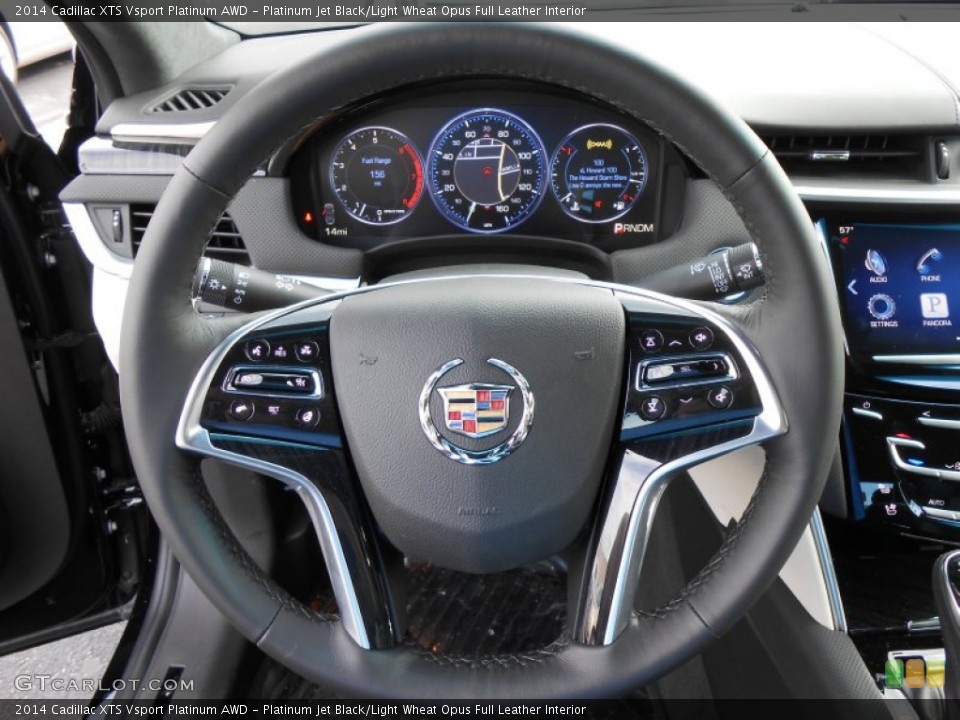 Platinum Jet Black/Light Wheat Opus Full Leather Interior Steering Wheel for the 2014 Cadillac XTS Vsport Platinum AWD #87579352