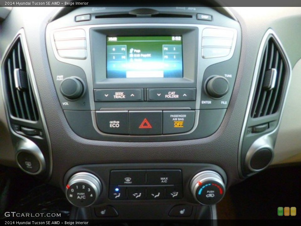 Beige Interior Controls for the 2014 Hyundai Tucson SE AWD #87579397