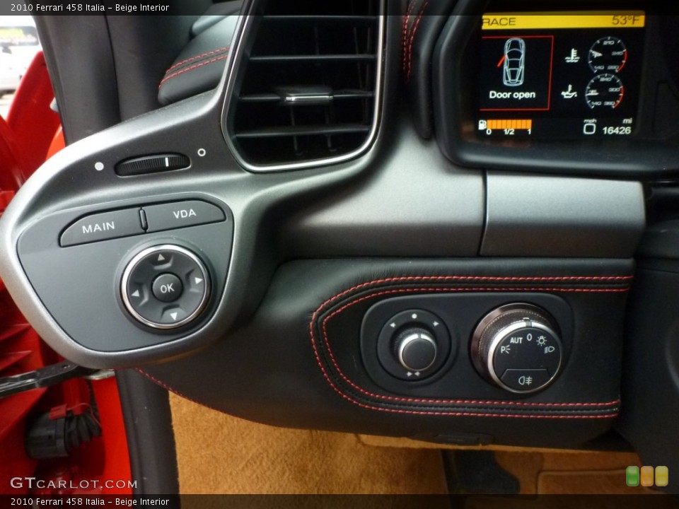 Beige Interior Controls for the 2010 Ferrari 458 Italia #87602272