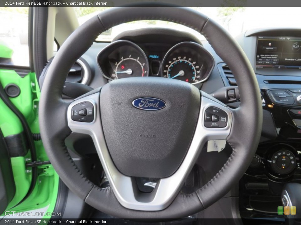 Charcoal Black Interior Steering Wheel for the 2014 Ford Fiesta SE Hatchback #87603067