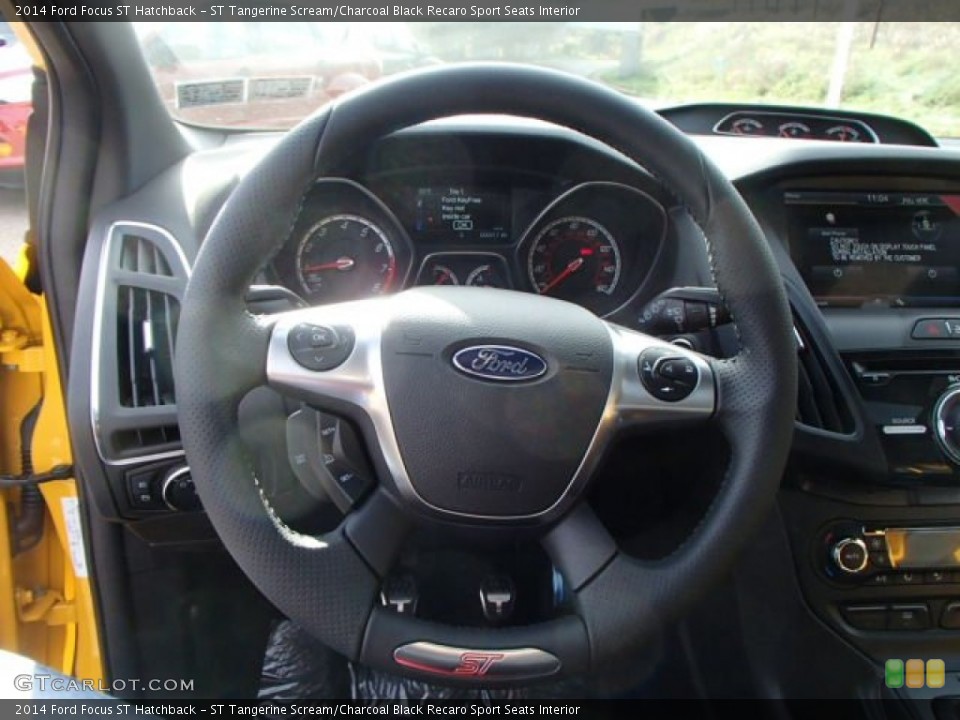 ST Tangerine Scream/Charcoal Black Recaro Sport Seats Interior Steering Wheel for the 2014 Ford Focus ST Hatchback #87609645