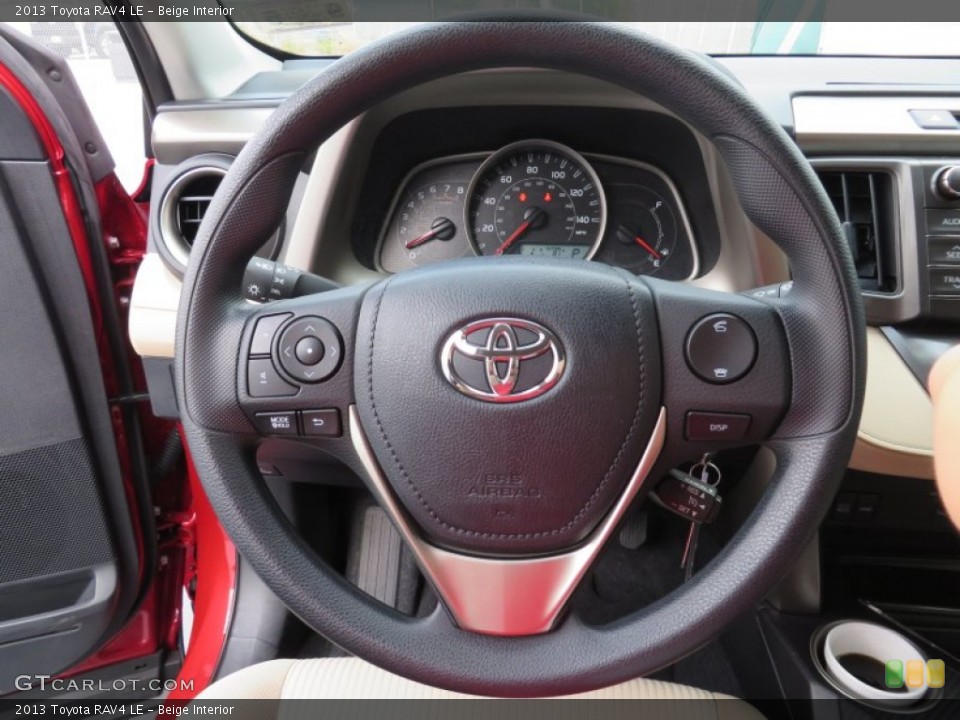 Beige Interior Steering Wheel for the 2013 Toyota RAV4 LE #87610252