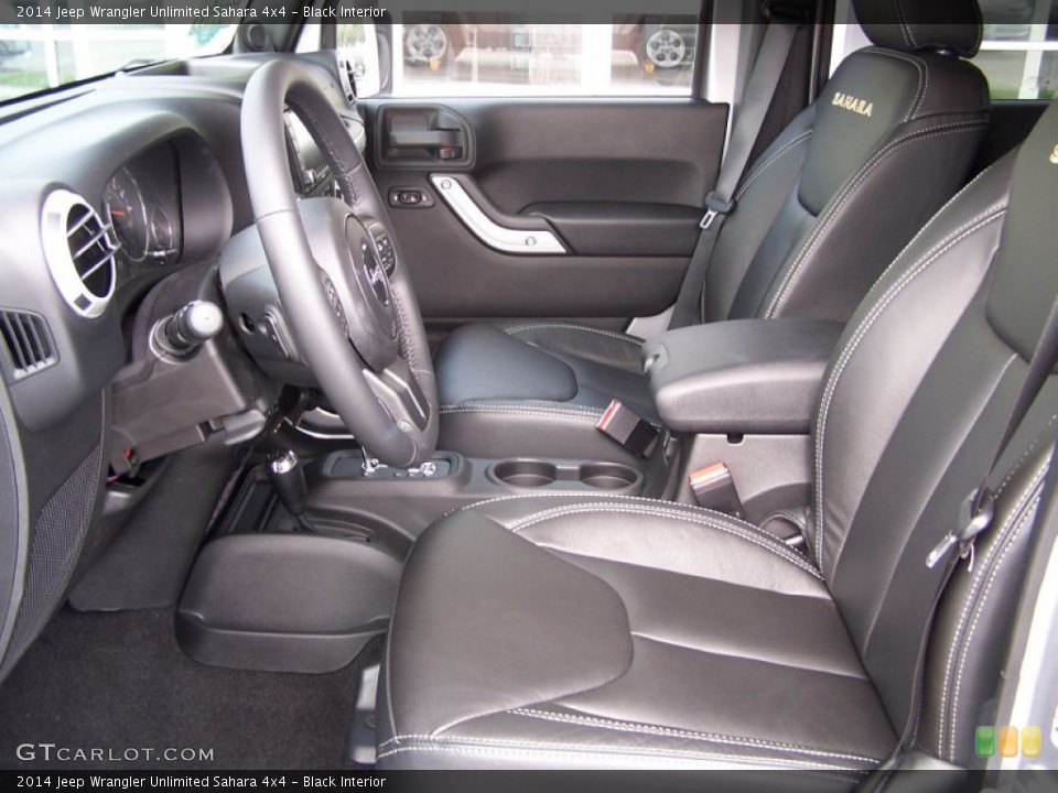Black Interior Front Seat for the 2014 Jeep Wrangler Unlimited Sahara 4x4 #87619387