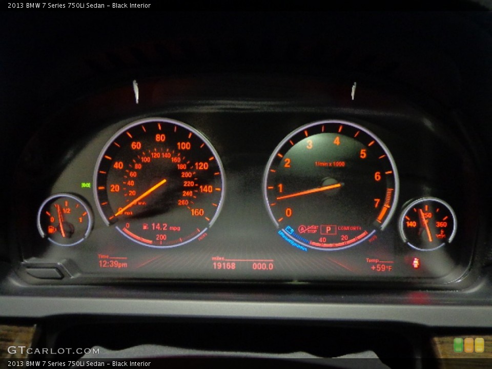 Black Interior Gauges for the 2013 BMW 7 Series 750Li Sedan #87620791