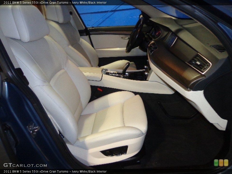 Ivory White/Black Interior Front Seat for the 2011 BMW 5 Series 550i xDrive Gran Turismo #87622279