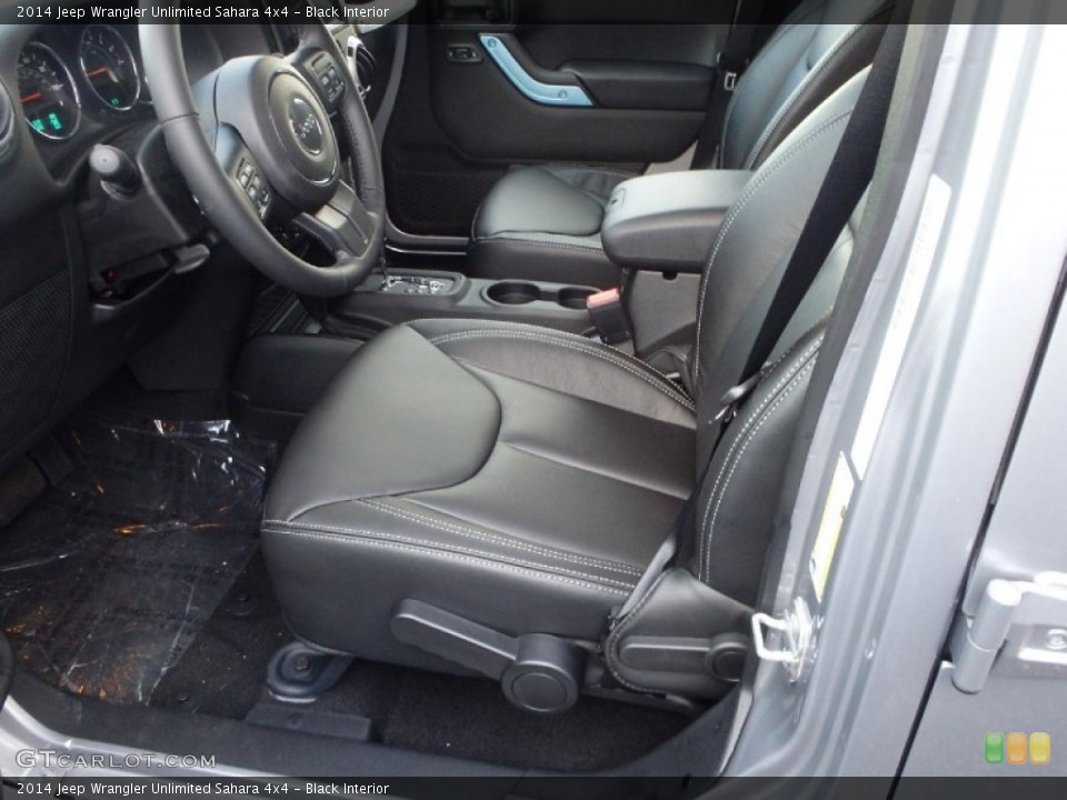 Black Interior Front Seat for the 2014 Jeep Wrangler Unlimited Sahara 4x4 #87633019