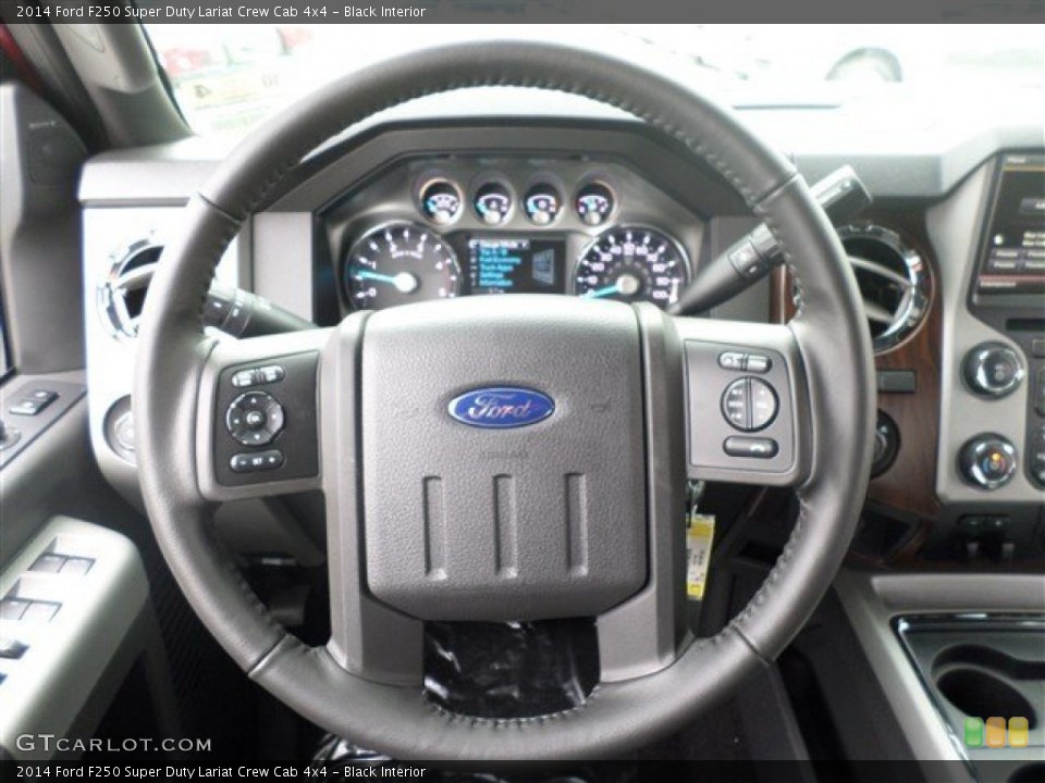 Black Interior Steering Wheel for the 2014 Ford F250 Super Duty Lariat Crew Cab 4x4 #87647332