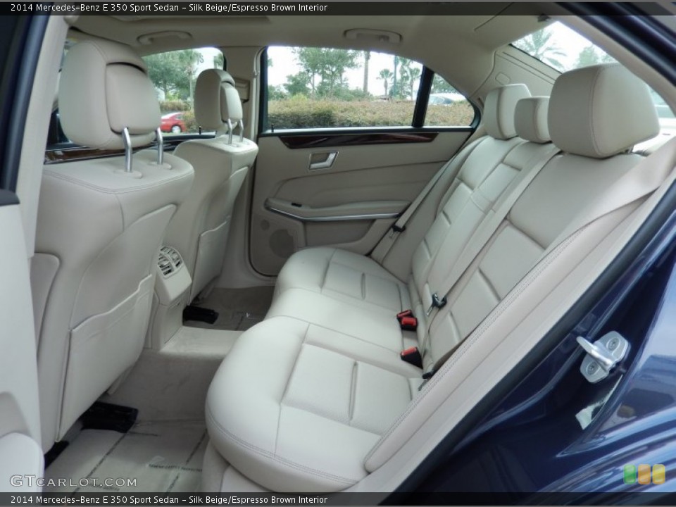 Silk Beige/Espresso Brown Interior Rear Seat for the 2014 Mercedes-Benz E 350 Sport Sedan #87647776