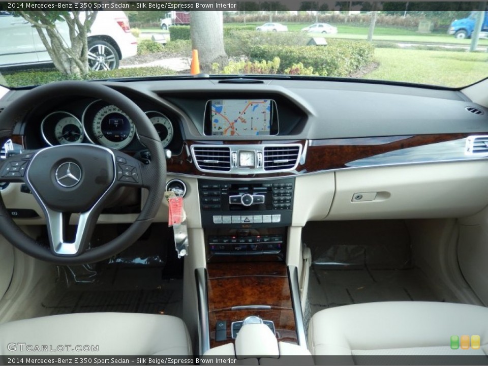 Silk Beige/Espresso Brown Interior Dashboard for the 2014 Mercedes-Benz E 350 Sport Sedan #87647827