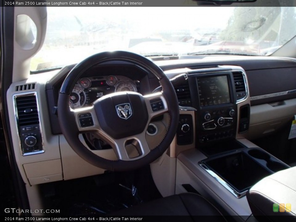 Black/Cattle Tan Interior Dashboard for the 2014 Ram 2500 Laramie Longhorn Crew Cab 4x4 #87656608