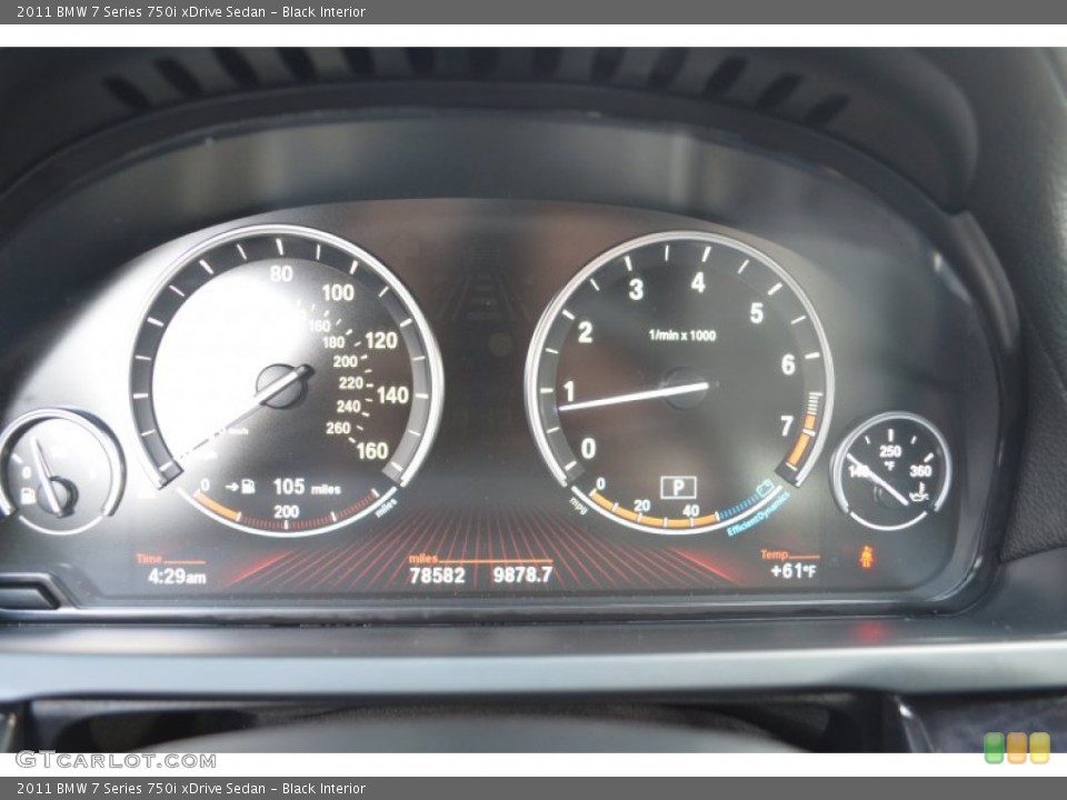 Black Interior Gauges for the 2011 BMW 7 Series 750i xDrive Sedan #87663152