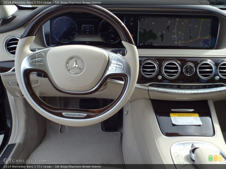 Silk Beige/Espresso Brown Interior Dashboard for the 2014 Mercedes-Benz S 550 Sedan #87671489