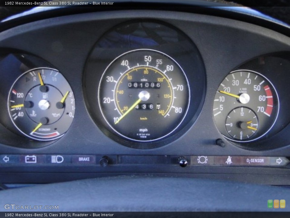 Blue Interior Gauges for the 1982 Mercedes-Benz SL Class 380 SL Roadster #87678770