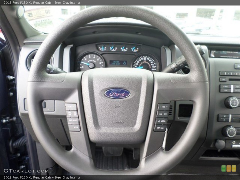 Steel Gray Interior Steering Wheel for the 2013 Ford F150 XL Regular Cab #87682244