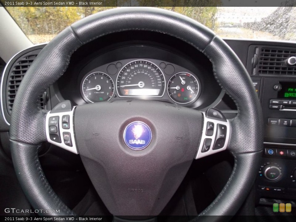 Black Interior Steering Wheel for the 2011 Saab 9-3 Aero Sport Sedan XWD #87682733