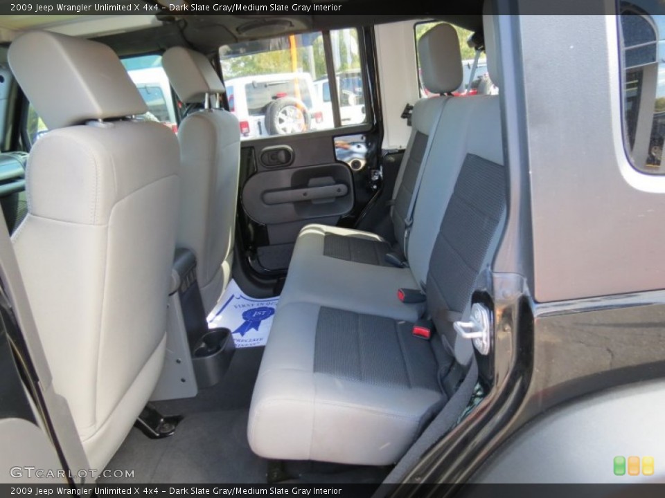 Dark Slate Gray/Medium Slate Gray Interior Rear Seat for the 2009 Jeep Wrangler Unlimited X 4x4 #87686143