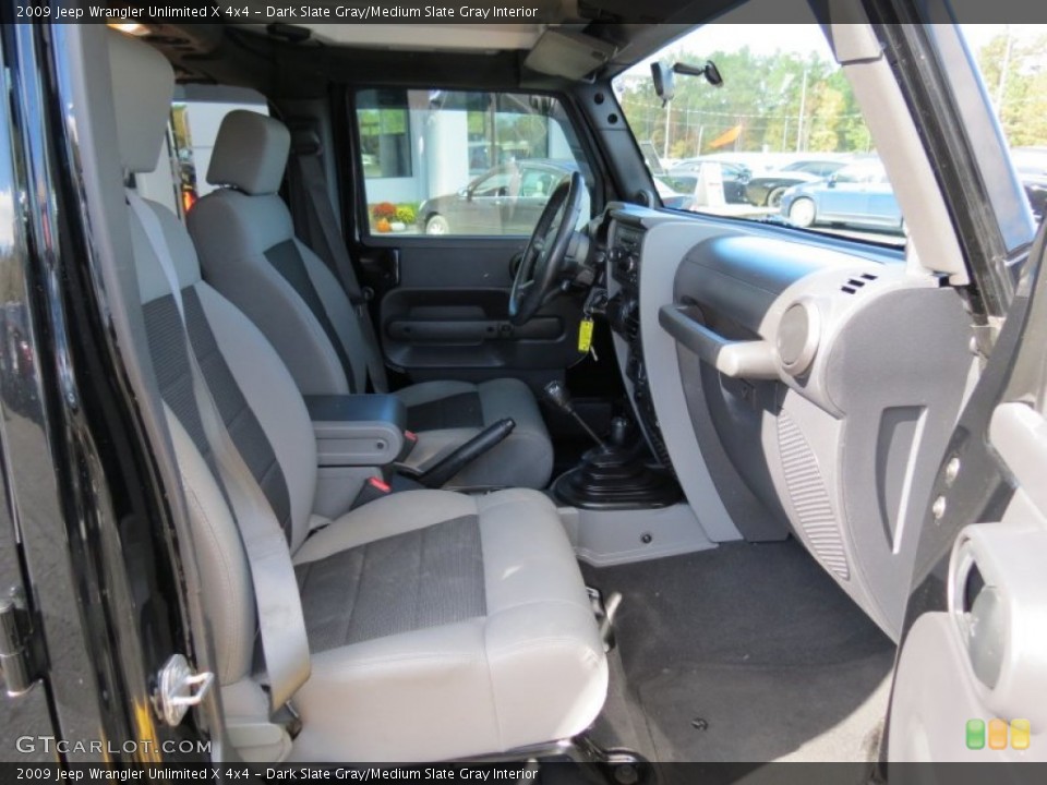 Dark Slate Gray/Medium Slate Gray Interior Front Seat for the 2009 Jeep Wrangler Unlimited X 4x4 #87686210