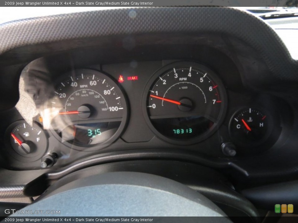 Dark Slate Gray/Medium Slate Gray Interior Gauges for the 2009 Jeep Wrangler Unlimited X 4x4 #87686312