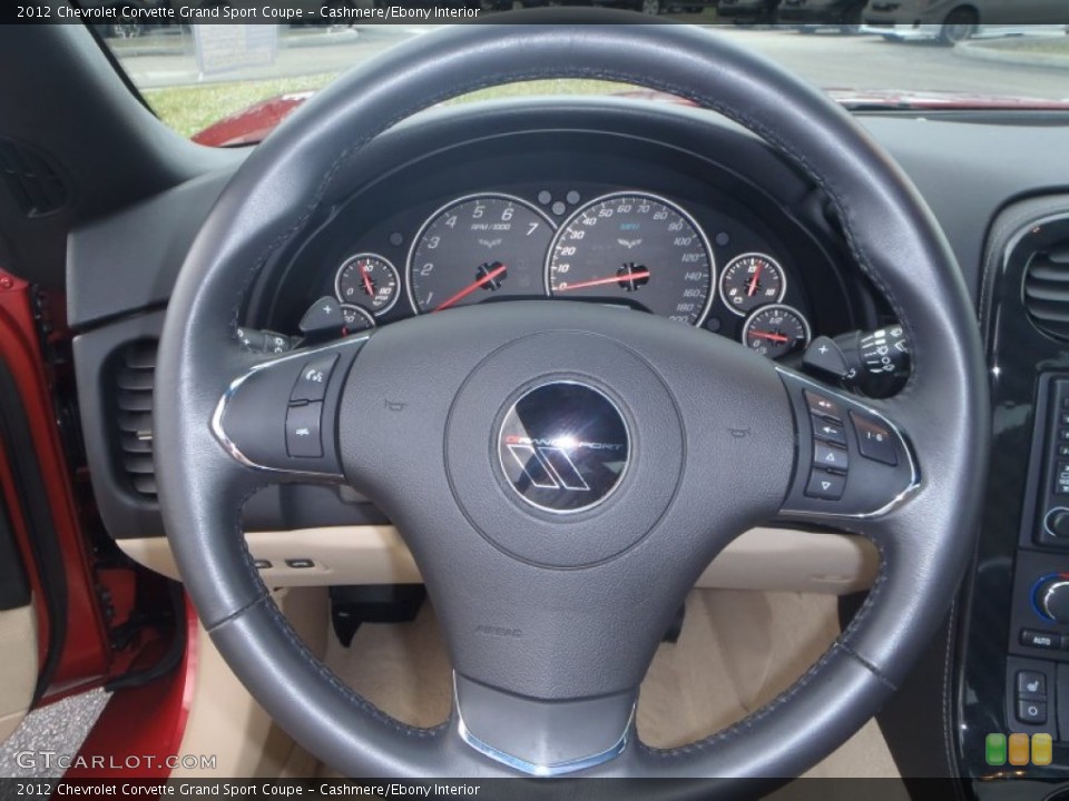 Cashmere/Ebony Interior Steering Wheel for the 2012 Chevrolet Corvette Grand Sport Coupe #87719469