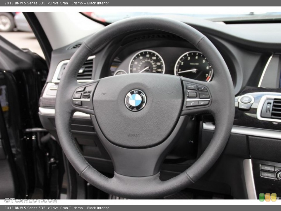 Black Interior Steering Wheel for the 2013 BMW 5 Series 535i xDrive Gran Turismo #87720884