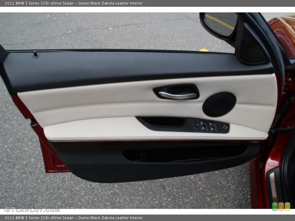 Oyster/Black Dakota Leather Interior Door Panel for the 2011 BMW 3 Series 328i xDrive Sedan #87722219