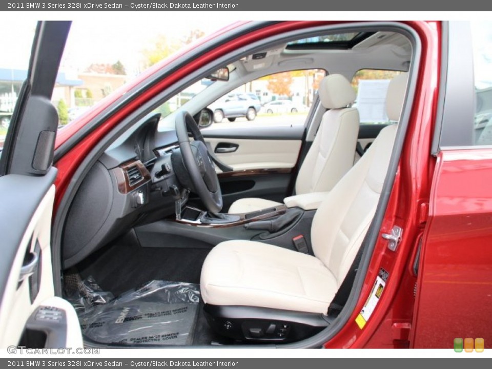 Oyster/Black Dakota Leather Interior Front Seat for the 2011 BMW 3 Series 328i xDrive Sedan #87722271