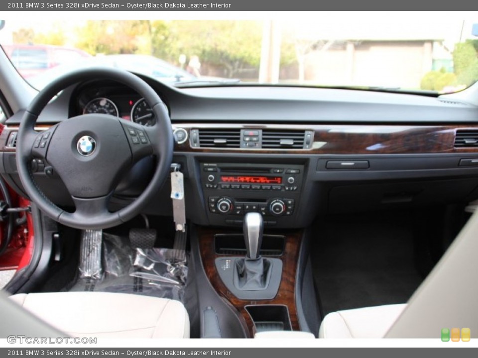 Oyster/Black Dakota Leather Interior Dashboard for the 2011 BMW 3 Series 328i xDrive Sedan #87722316