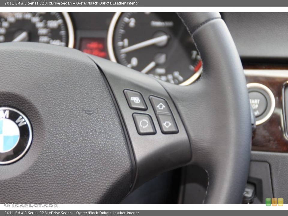 Oyster/Black Dakota Leather Interior Controls for the 2011 BMW 3 Series 328i xDrive Sedan #87722427