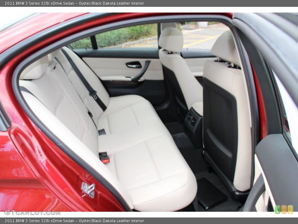 Oyster/Black Dakota Leather Interior Rear Seat for the 2011 BMW 3 Series 328i xDrive Sedan #87722556