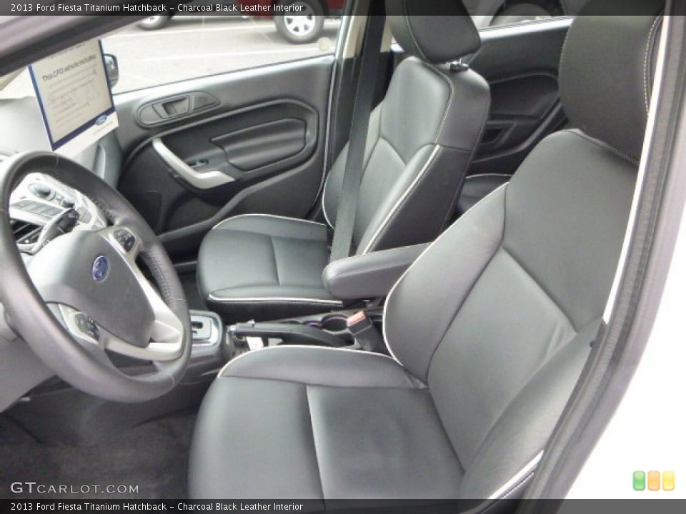 Charcoal Black Leather Interior Front Seat for the 2013 Ford Fiesta Titanium Hatchback #87723179