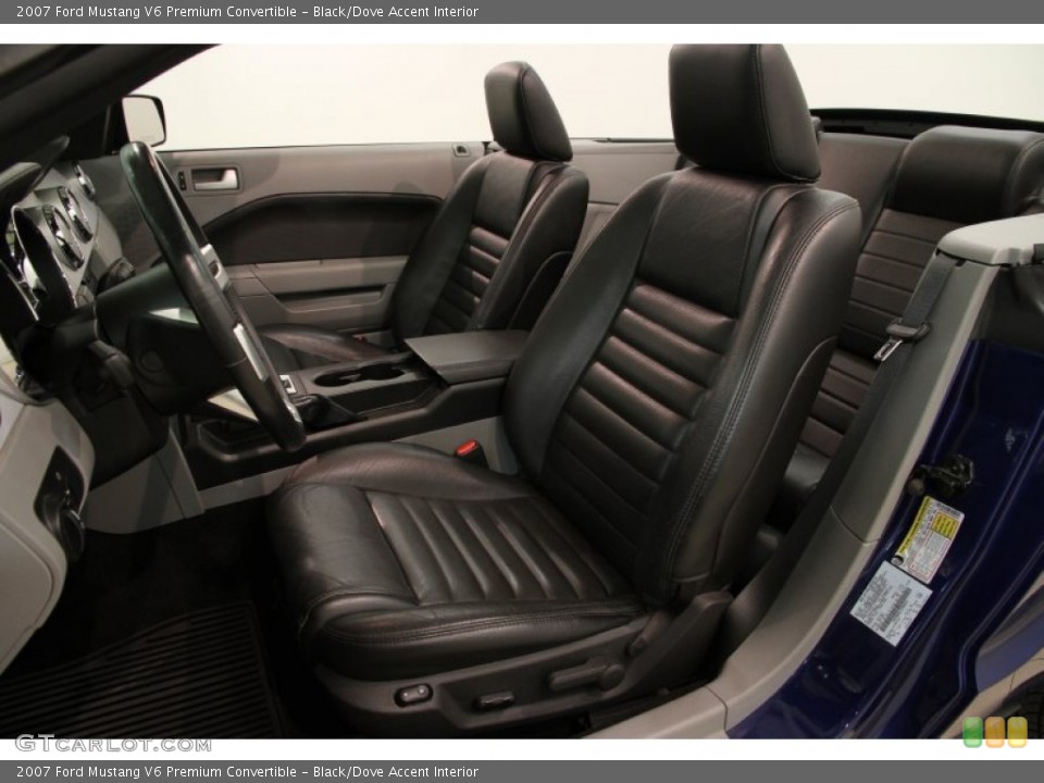 Black/Dove Accent Interior Front Seat for the 2007 Ford Mustang V6 Premium Convertible #87724652