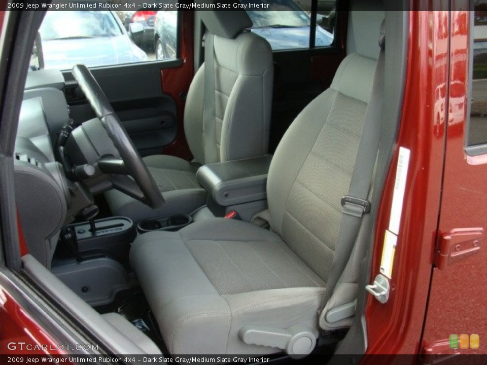 Dark Slate Gray/Medium Slate Gray Interior Front Seat for the 2009 Jeep Wrangler Unlimited Rubicon 4x4 #87731664
