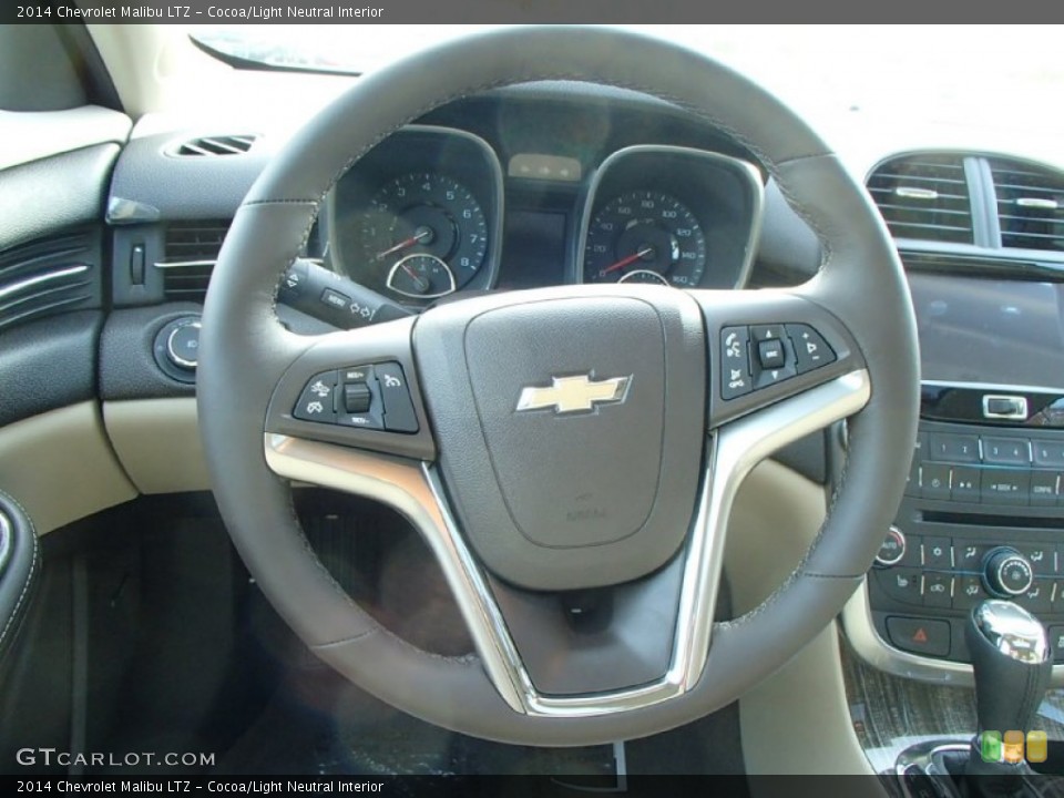 Cocoa/Light Neutral Interior Steering Wheel for the 2014 Chevrolet Malibu LTZ #87740091