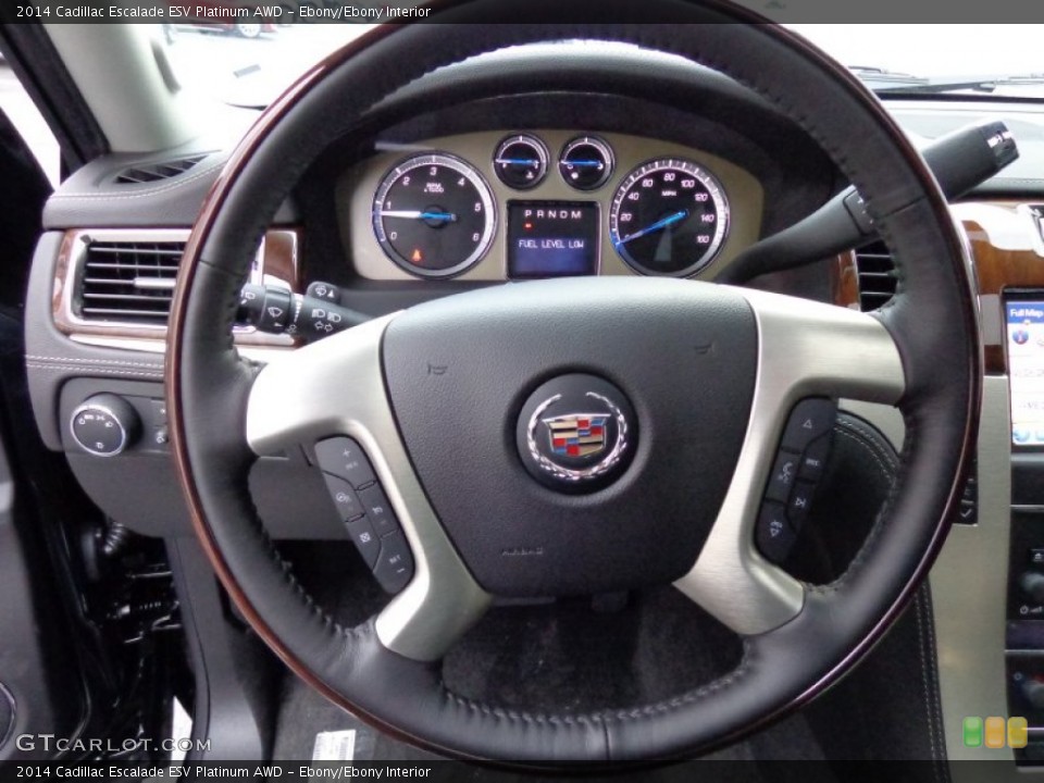 Ebony/Ebony Interior Steering Wheel for the 2014 Cadillac Escalade ESV Platinum AWD #87748206