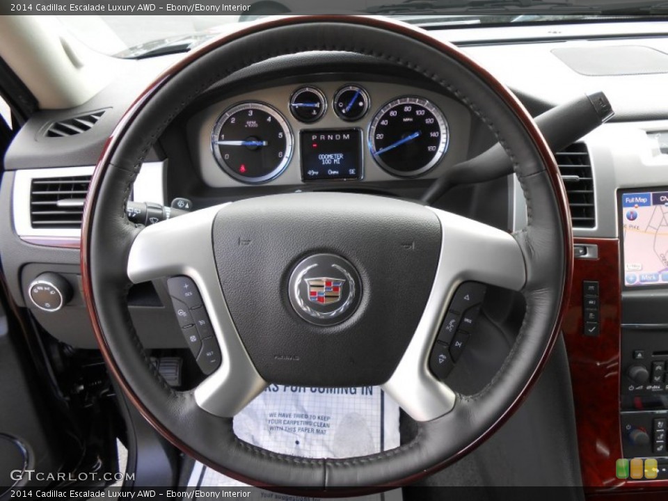 Ebony/Ebony Interior Steering Wheel for the 2014 Cadillac Escalade Luxury AWD #87750600