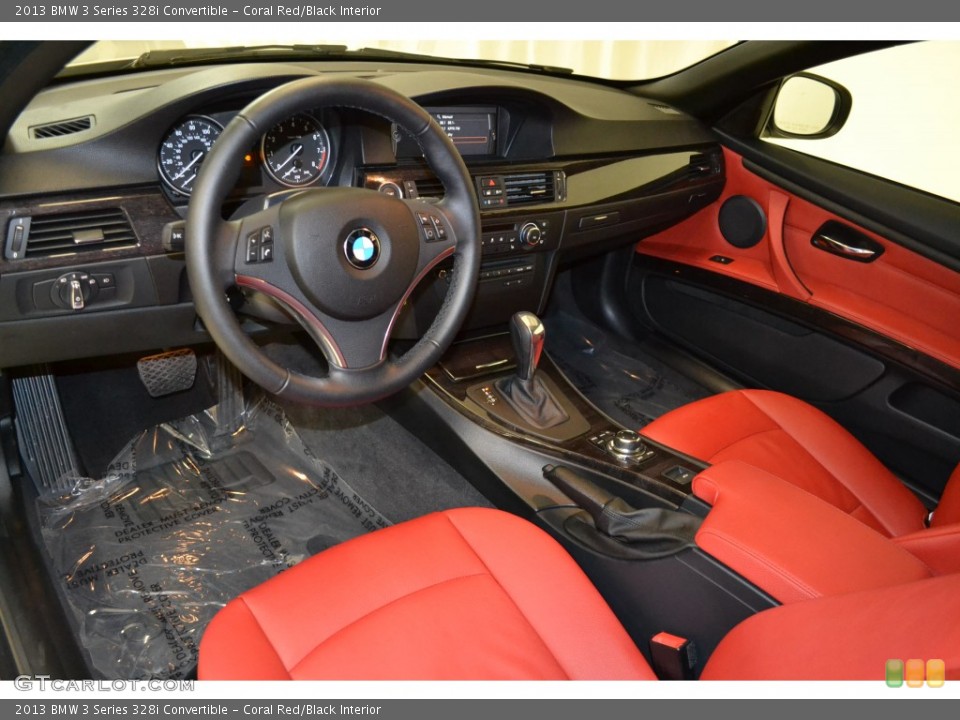 Coral Red/Black 2013 BMW 3 Series Interiors
