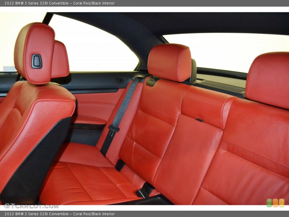 Coral Red/Black Interior Rear Seat for the 2013 BMW 3 Series 328i Convertible #87766841