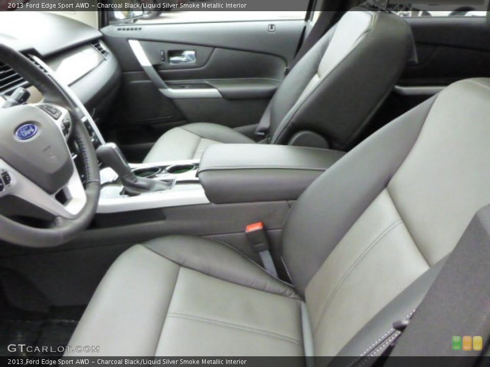 Charcoal Black/Liquid Silver Smoke Metallic Interior Front Seat for the 2013 Ford Edge Sport AWD #87770567
