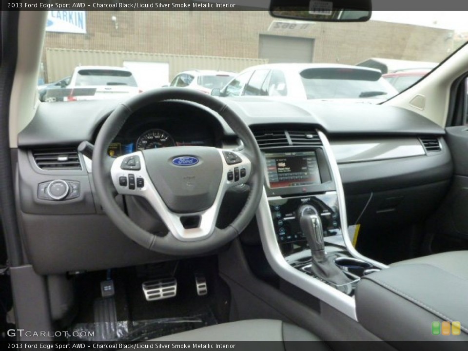 Charcoal Black/Liquid Silver Smoke Metallic Interior Prime Interior for the 2013 Ford Edge Sport AWD #87770603