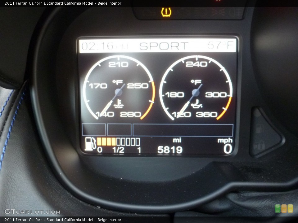 Beige Interior Gauges for the 2011 Ferrari California  #87784880