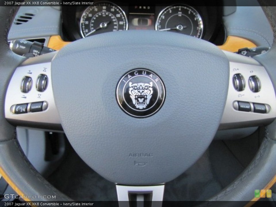 Ivory/Slate Interior Steering Wheel for the 2007 Jaguar XK XK8 Convertible #87795429