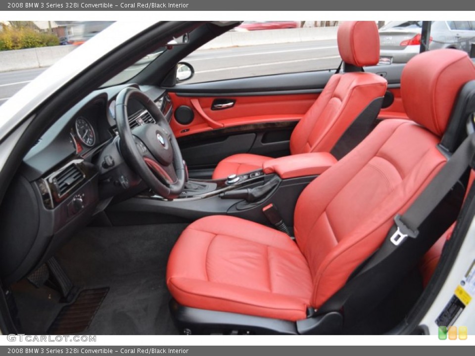 Coral Red/Black Interior Photo for the 2008 BMW 3 Series 328i Convertible #87821422
